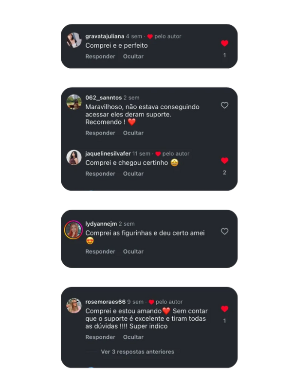 Exemplos de stories com figurinhas