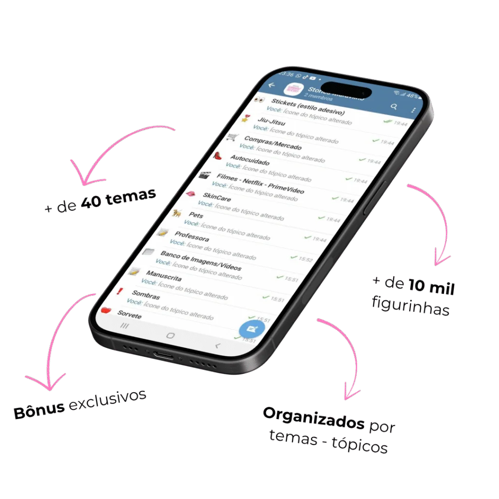 Exemplos de figurinhas para stories